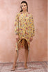 Mustard Gulbagh Print Front Embroidered Balloon Top